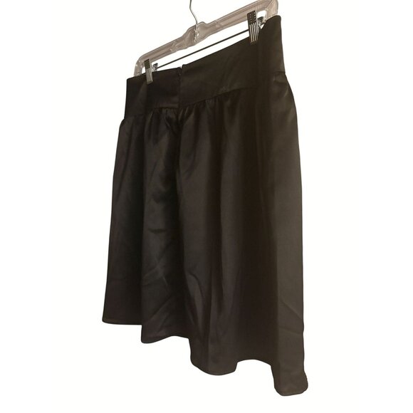 NWT New Gibson Look Satin Box Pleated Mini Skirt Black Size M - Picture 5 of 7